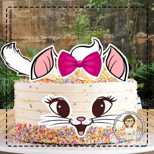 Topo de Bolo Gatinho Rosto - Ref 0400 Arquivo Digital