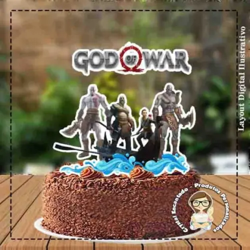 Topo de Bolo God Of War Ref 1540 - Arquivo Digital