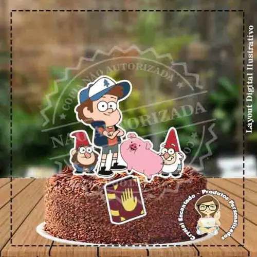 TOPO DE BOLO GRAVITY FALLS - REF 3414 ARQUIVO DIGITAL