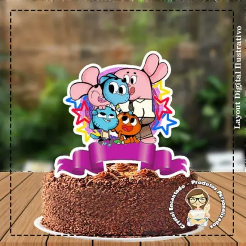 Topo de Bolo Gumball - Ref 1085 Arquivo Digital