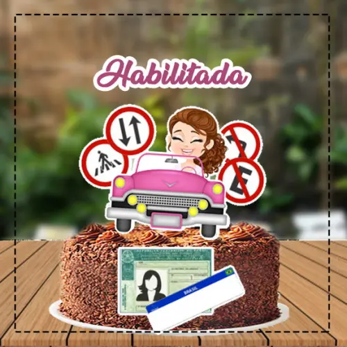 Topo de Bolo Habilitação - Ref 3181 Arquivo Digital