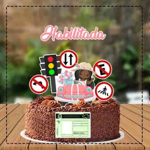 Topo de Bolo Habilitada Morena - Ref 3850 Arquivo Digital