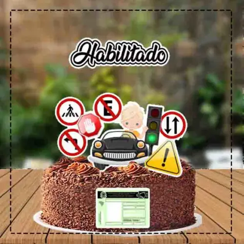 Topo de Bolo Habilitado Menino - Ref 3851 Arquivo Digital
