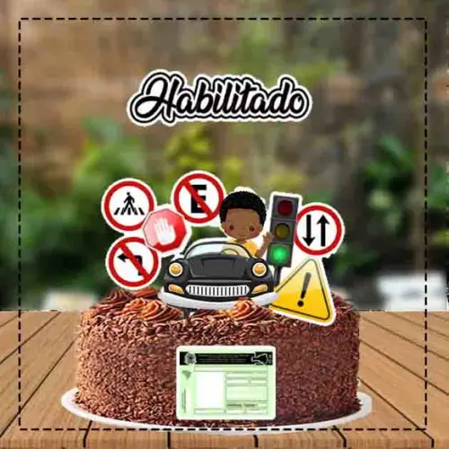 Topo de Bolo Habilitado Menino - Ref 3853 Arquivo Digital