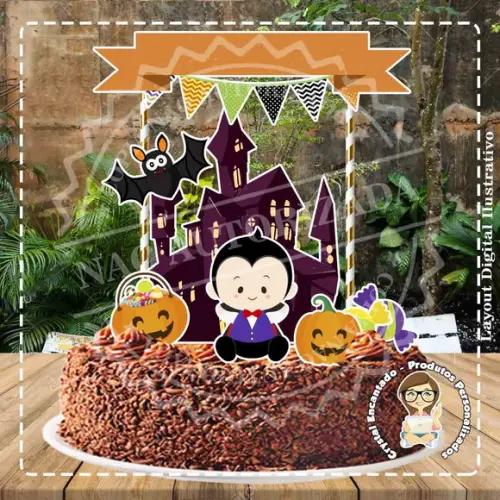 Topo de Bolo Halloween Baby 00 - Ref 1003 Arquivo Digital