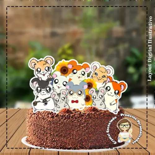 Topo de Bolo Hamtaro 02 - Ref 4046 Arquivo Digital
