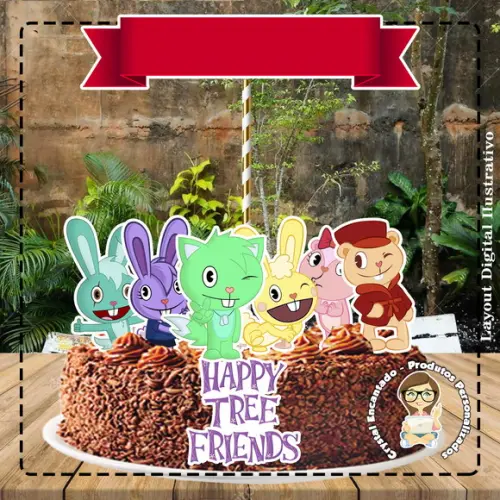 Topo de Bolo Happy Tree Friends - 4149 Arquivo Digital