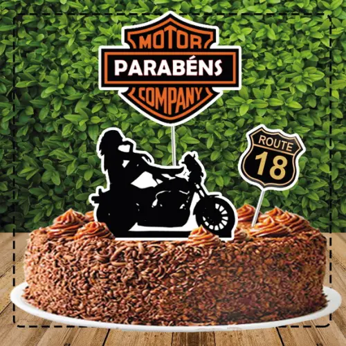 Topo de Bolo Harley Davison 4150 Arquivo Digital