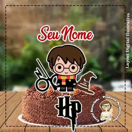 Topo De Bolo Harry Potter - Ref 3904 Arquivo Digital