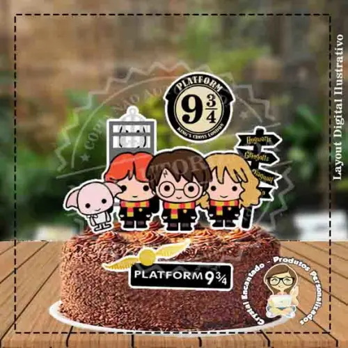 TOPO DE BOLO HARRY POTTER CUTE REF 3328 - ARQUIVO DIGITAL
