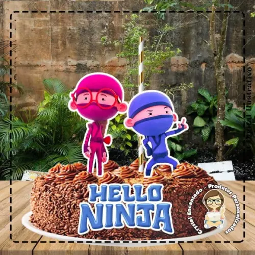 Topo de Bolo Hello Ninja - Ref 4151 Arquivo Digital