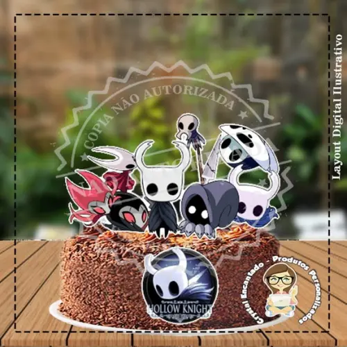 TOPO DE BOLO HOLLOW KNIGHT - REF 3209 ARQUIVO DIGITAL
