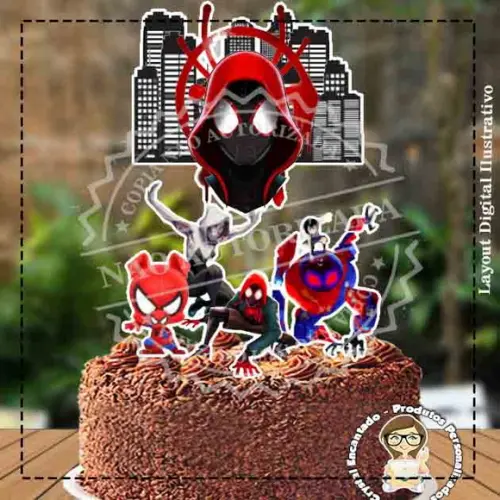 TOPO DE BOLO HOMEM ARANHA - REF 3167 ARQUIVO DIGITAL