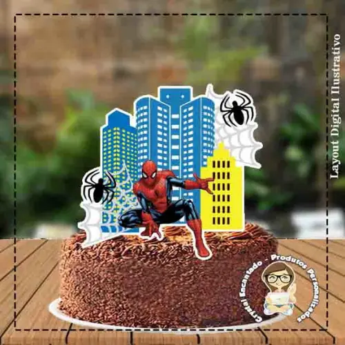 Topo de Bolo Homem Aranha - Ref 3516 Arquivo Digital
