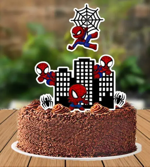 Topo de Bolo Homem Aranha Predios - 6736 Arquivo Digital