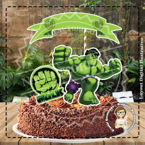 Topo de Bolo Hulk 05 - Ref 2685 Arquivo Digital