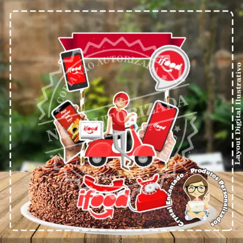 Topo de Bolo Ifood - Ref 2731 Arquivo Digital