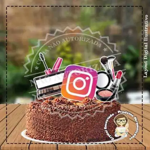 TOPO DE BOLO INSTAGRAM - REF 3213 ARQUIVO DIGITAL