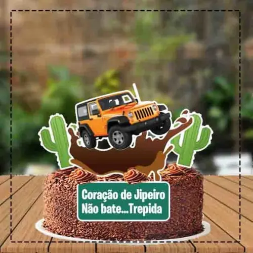 Topo de Bolo Jeep Trilha - 2902 Arquivo Digital