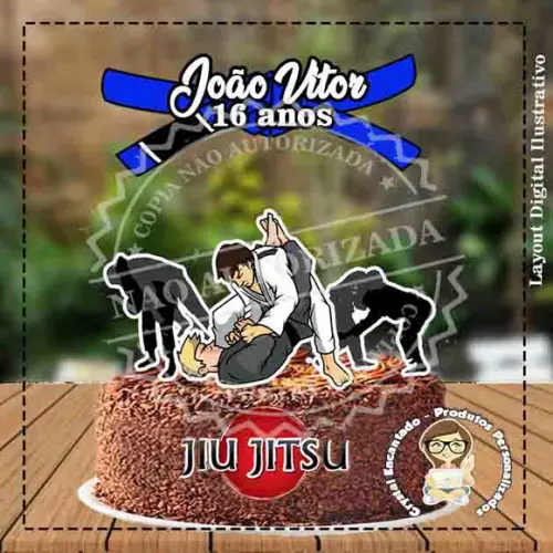 Topo de Bolo Jiujitsu - Ref 4248 Arquivo Digital