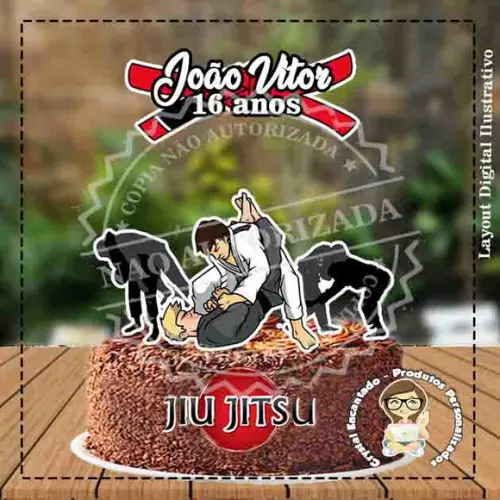 Topo de Bolo Jiujitsu - Ref 4249 Arquivo Digital