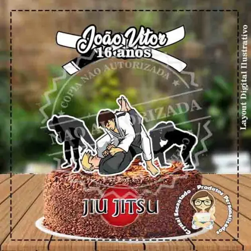 Topo de Bolo Jiujitsu - Ref 4251 Arquivo Digital