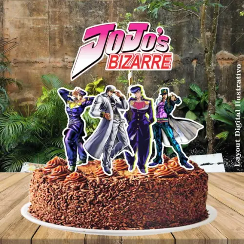 Topo de Bolo Jojo Bizarre - 1197 Arquivo Digital