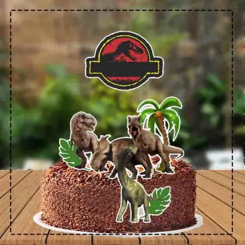 Topo de Bolo Jurassic Park - Ref 1681 Arquivo Digital