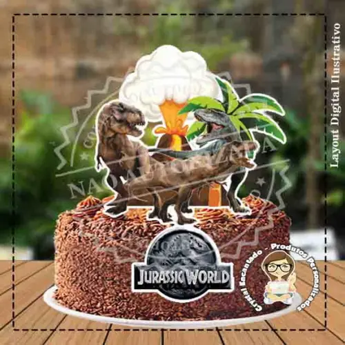 Topo de Bolo Jurassic Park - Ref 3135 Arquivo Digital