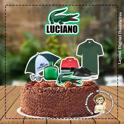 Topo de Bolo Lacoste - Ref 1614 Arquivo Digital