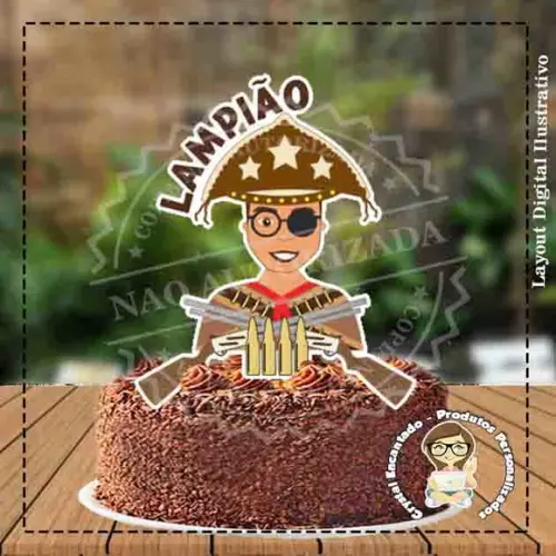 TOPO DE BOLO LAMPIAO REF 3321 - ARQUIVO DIGITAL