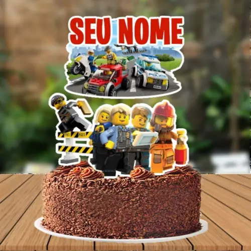 Topo de Bolo Lego City - Ref 5833 Arquivo Digital