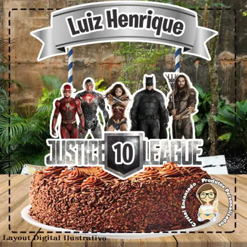 TOPO DE BOLO LIGA DA JUSTIÇA - REF 2626 ARQUIVO DIGITAL