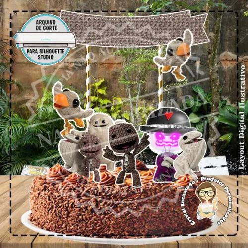 TOPO DE BOLO LITTLE BIG PLANET - REF 2671 ARQUIVO DIGITAL