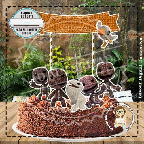 TOPO DE BOLO LITTLE BIG PLANET - REF 2672 ARQUIVO DIGITAL