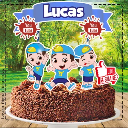 Topo de Bolo Lucas Neto - Ref 4306 Arquivo Digital