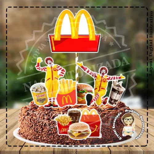 Topo de Bolo Mac Donalds - Ref 2760 Arquivo Digital