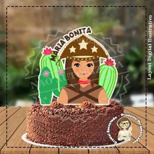 TOPO DE BOLO MARIA BONITA REF 3322 - ARQUIVO DIGITAL