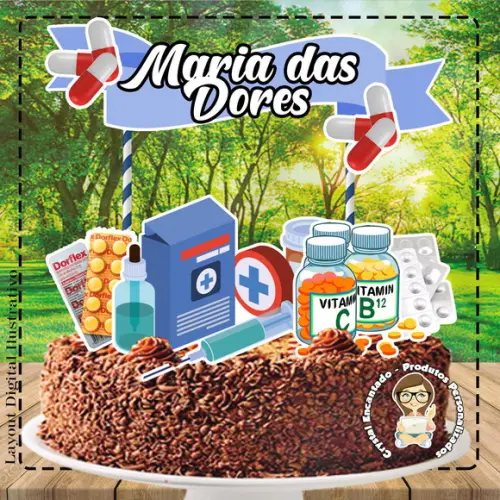 Topo de Bolo Maria das Dores - Ref 4371 Arquivo Digital