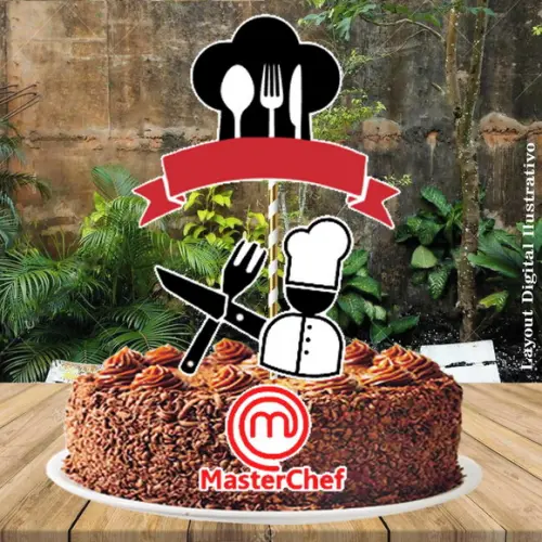 Topo de Bolo Master Chef - 0717 Arquivo Digital