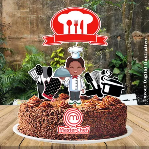 Topo de Bolo Master Chef - 0718 Arquivo Digital