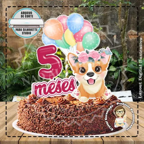 Topo de Bolo Mesversario Bichinhos Ref 4417 Arquivo Digital