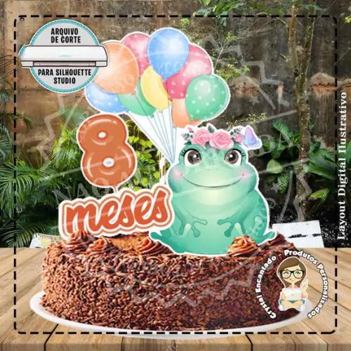 Topo de Bolo Mesversario Bichinhos Ref 4420 Arquivo Digital