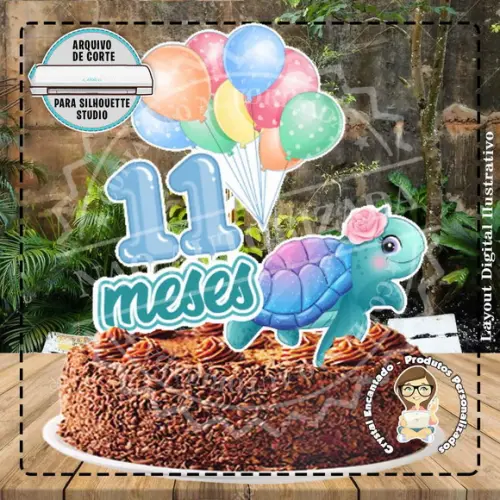 Topo de Bolo Mesversario Bichinhos Ref 4423 Arquivo Digital