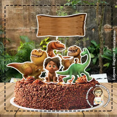 Topo de Bolo Meu Amigo Dino - Ref 4387 Arquivo Digital