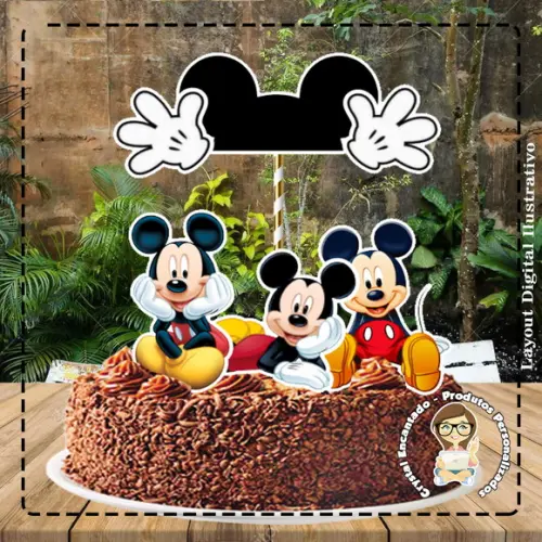 Topo de Bolo Mickey - Ref 4388 Arquivo Digital