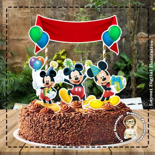 Topo de Bolo Mickey - Ref 4389 Arquivo Digital