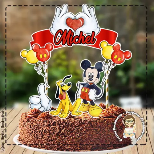 Topo de Bolo Mickey - Ref 4393 Arquivo Digital