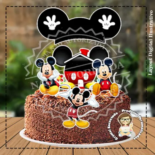 TOPO DE BOLO MICKEY MOUSE - REF 3142 ARQUIVO DIGITAL