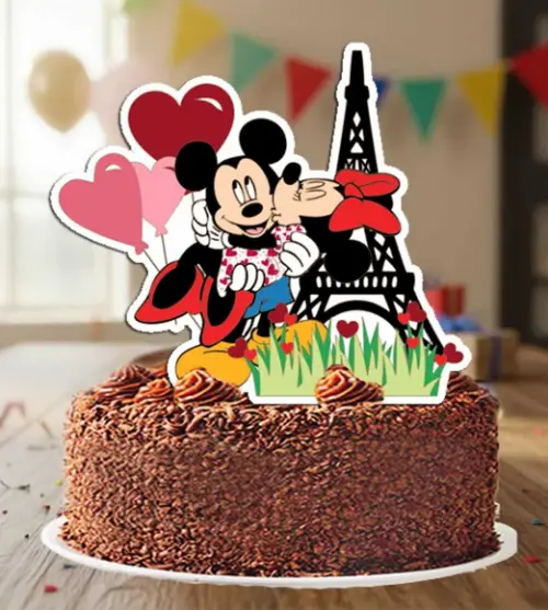 Topo de Bolo Mickey Paris - 6847 Arquivo Digital